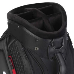 Titleist Jet Black Midsize Staff Golf Cart Bag -Golf Gear Sales 2020jetblackmidsizestaffcartbagblackred3