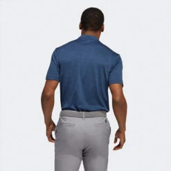 Adidas Texture Stripe Golf Polo Shirt -Golf Gear Sales Adidas AW22 Texture Stripe Polo Shirt HM8261 SHADI686 Collegiate Navy Crew Navy Model 3