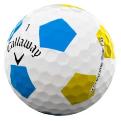 Callaway Chrome Soft Truvis Golf Balls 6 Callaway Chrome Soft Truvis Golf Balls -Golf Gear Sales Callaway 2022 Chrome Soft Truvis Golf Balls White Blue Yellow 3