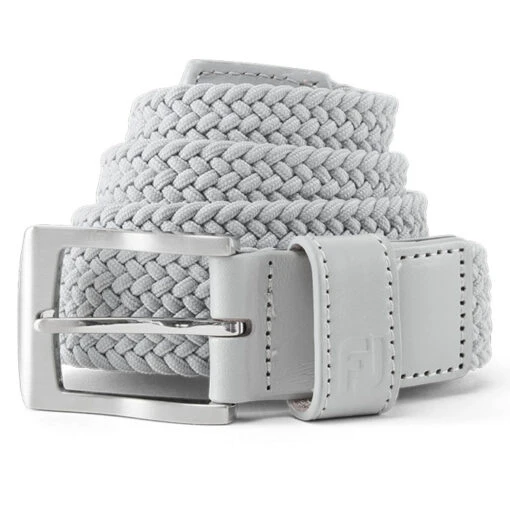 FootJoy FJ Braided Golf Belt -Golf Gear Sales FootJoy FJ Braided Golf Belt Grey 1