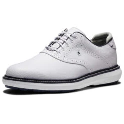 FootJoy FJ Traditions Spikeless 57927 Golf Shoes -Golf Gear Sales FootJoy FJ Traditions Spikeless Shoes White Navy 5