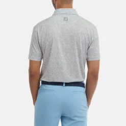 FootJoy Digital Camo FJ Print Lisle Golf Polo Shirt -Golf Gear Sales FootJoy SS22 Digital Camo FJ Print Lisle Golf Polo Shirt Grey 88438 Front model 3