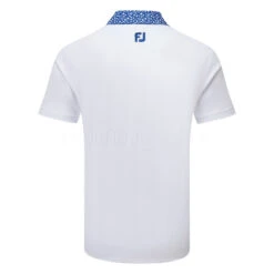 FootJoy Tossed Tulip Trim Pique Golf Polo Shirt 5 FootJoy Tossed Tulip Trim Pique Golf Polo Shirt -Golf Gear Sales FootJoy SS23 Tossed Tulip Trim Pique Polo Shirt 80025 SHFOO235 S White Twilight Back