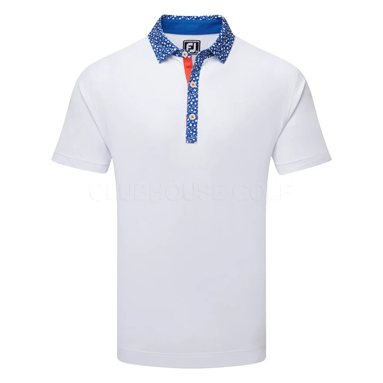 FootJoy Tossed Tulip Trim Pique Golf Polo Shirt 1 FootJoy Tossed Tulip Trim Pique Golf Polo Shirt