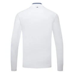 J.Lindeberg Tyson Long Sleeve Golf Polo Shirt -Golf Gear Sales J.Lindeberg Tyson LS Reg Fit Polo GMJT07801 0000 SHLIN154 WhiteNavy Peony Back