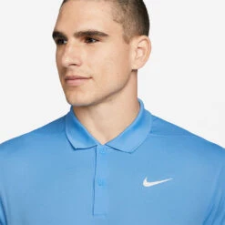 Nike Dry Victory Solid Golf Polo Shirt -Golf Gear Sales Nike SS22 Dry Victory Solid Golf Polo Shirt DH0822 412 M SHNIK780 University Blue White model 2