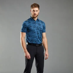 Ping Rae Golf Polo Shirt -Golf Gear Sales Ping AW22 Rae Performance Polo Shirt PO3523 565 SHPIN323 Stormcloud Model 1