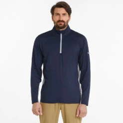 Puma Gamer 1/4 Zip Golf Popover -Golf Gear Sales Puma SS22 Gamer 1 4 Zip Sweater 599127 03 Code SWPUM231 M Navy Blazer model 1