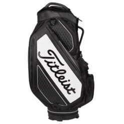 Titleist Jet Black Premium StaDry Golf Cart Bag -Golf Gear Sales Titleist 2022 Tour Series Premium StaDry Cart Bag Black White 3