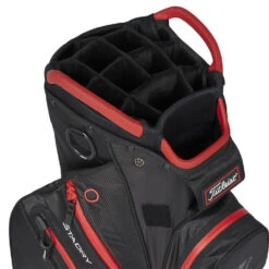 Titleist StaDry 14 Golf Cart Bag 7 Titleist StaDry 14 Golf Cart Bag -Golf Gear Sales Titleist StaDry 14 Golf Cart Bag Black Black Red 4