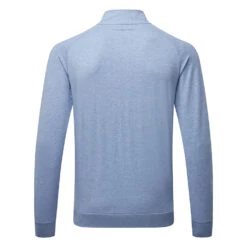 TravisMathew Zachary 1/2 Zip Golf Sweater -Golf Gear Sales Travis Mathew SS22 Zachary Sweater 1MQ470 4HLB Code SWTRA017 M Heather Light Blue back