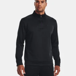 Under Armour Fleece 1/4 Zip Golf Sweater 9 Under Armour Fleece 1/4 Zip Golf Sweater -Golf Gear Sales Under Armour AW22 1 4 Zip Sweater 1373358 001 SWUND171 XL Black Black Model 1