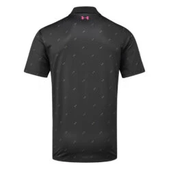 Under Armour Performance 3.0 Deuces Golf Polo Shirt -Golf Gear Sales Under Armour SS23 Performance 3.0 Deuces Polo Shirt 1377378 001 SHUND316 S Black Still Water Rebel Pink Back