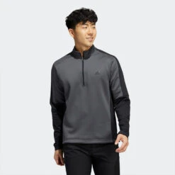 Adidas Colour Block 1/4 Zip Golf Sweater 9 Adidas Colour Block 1/4 Zip Golf Sweater -Golf Gear Sales adidas SS22 Colour Block 1 4 Zip Golf Sweater HC5573 Grey Six Black Model 1