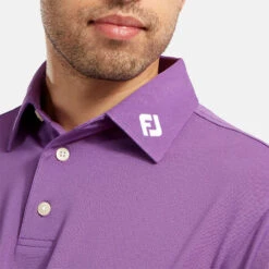 FootJoy Stretch Pique Solid Golf Polo Shirt -Golf Gear Sales footjoy pique ss shirt ath 91820 purple Model 2