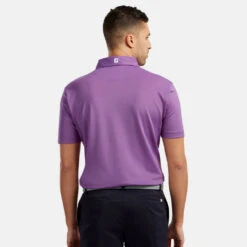 FootJoy Stretch Pique Solid Golf Polo Shirt -Golf Gear Sales footjoy pique ss shirt ath 91820 purple Model 3