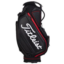 Titleist Jet Black Golf Tour Staff Bag -Golf Gear Sales jetblackstafftourbagblackred4