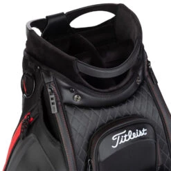 Titleist Jet Black Golf Tour Staff Bag -Golf Gear Sales jetblackstafftourbagblackred5