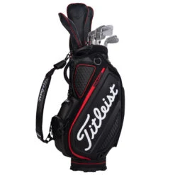 Titleist Jet Black Golf Tour Staff Bag -Golf Gear Sales jetblackstafftourbagblackred6